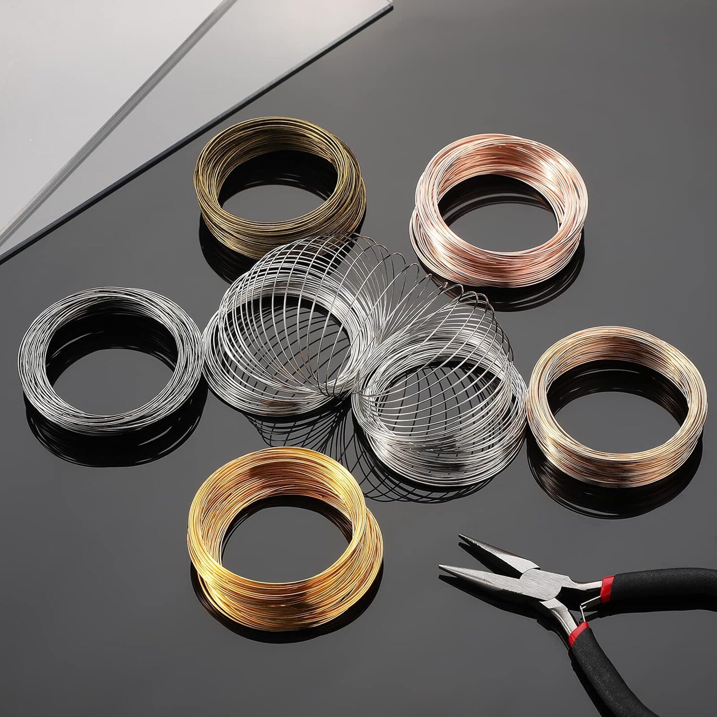 Jewelry Wire Memory Beading Wire Steel Memory Wire Multicolor Jewelry Wire for Jewelry Making Supplies Necklace Bracelet Earring Crafts DIY (600)