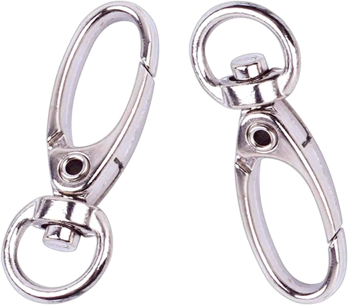 Pack of 50 D Swivel Trigger Clips Hooks Metal Key Ring Lobster Clasps