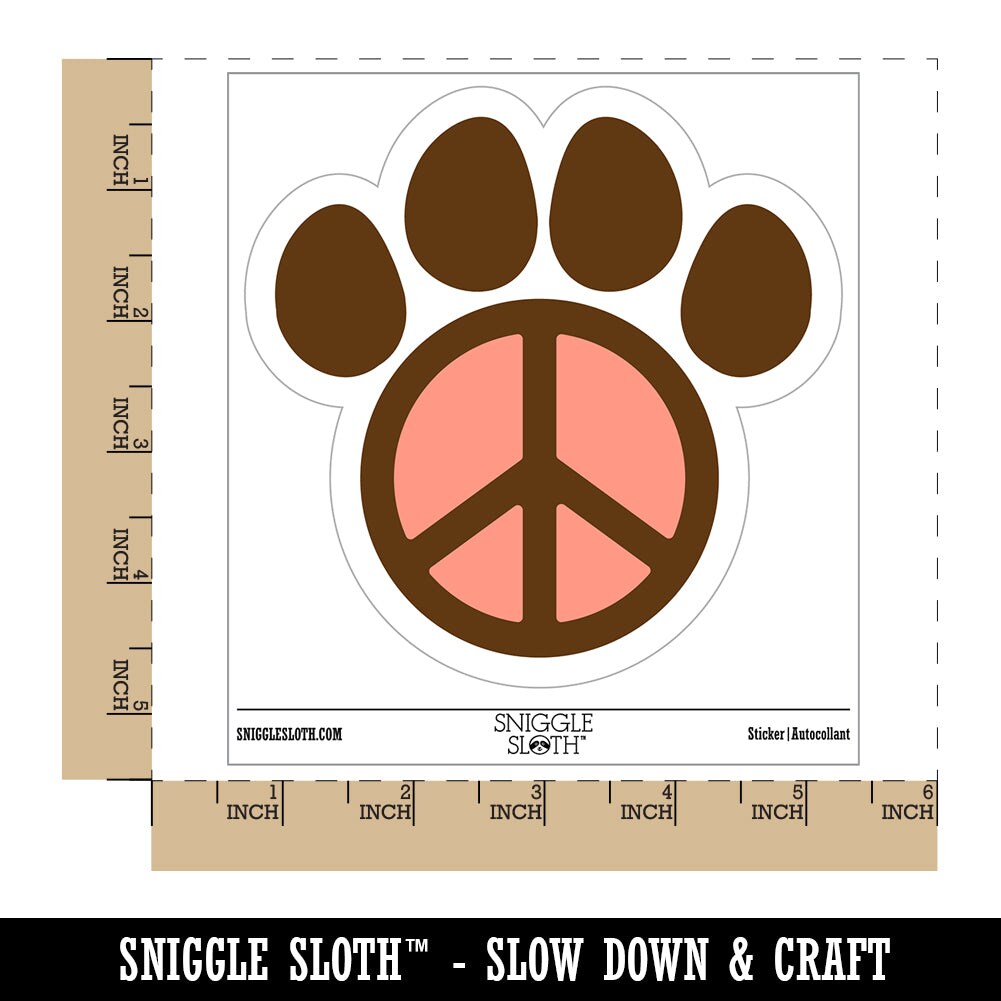Paw Print Dog Cat Peace Sign Waterproof Vinyl Phone Tablet Laptop Water Bottle Sticker Set - 5 Pack