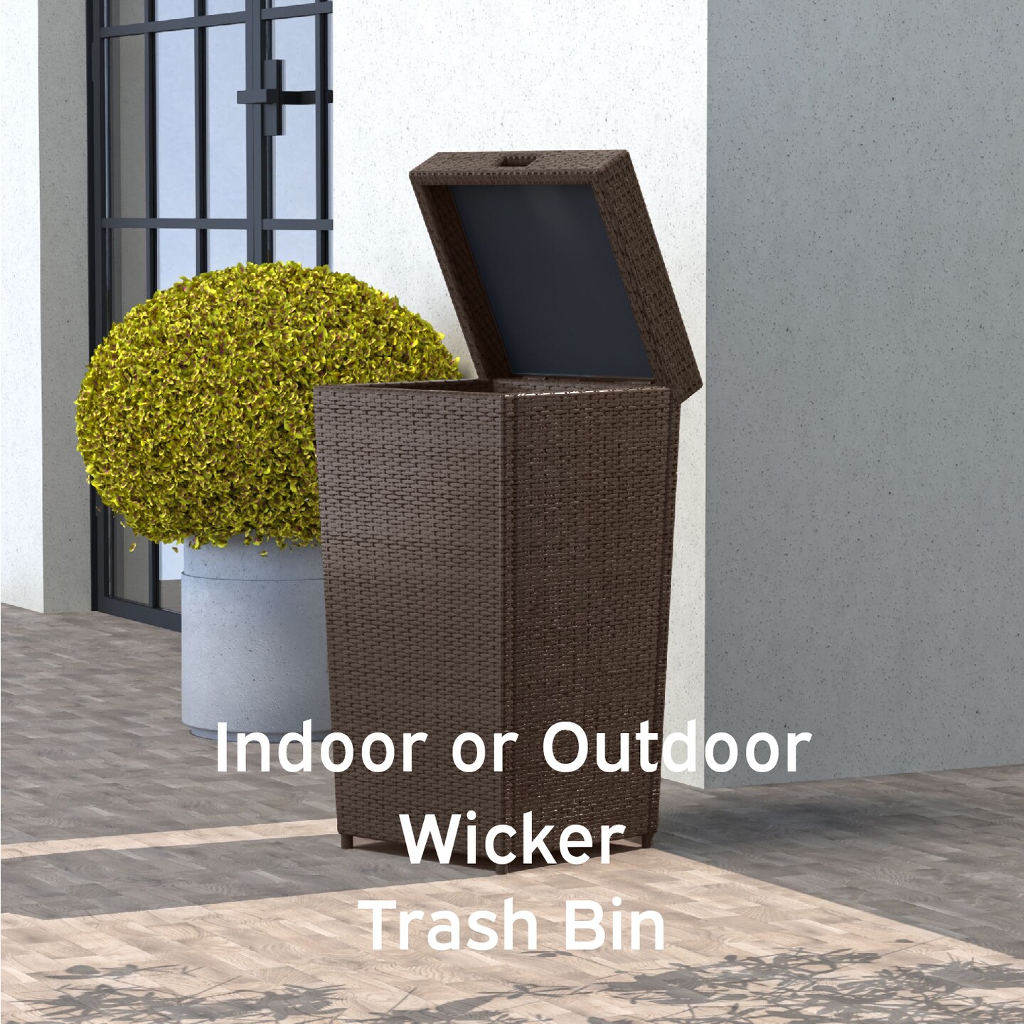 Nestl Wicker Trash Can