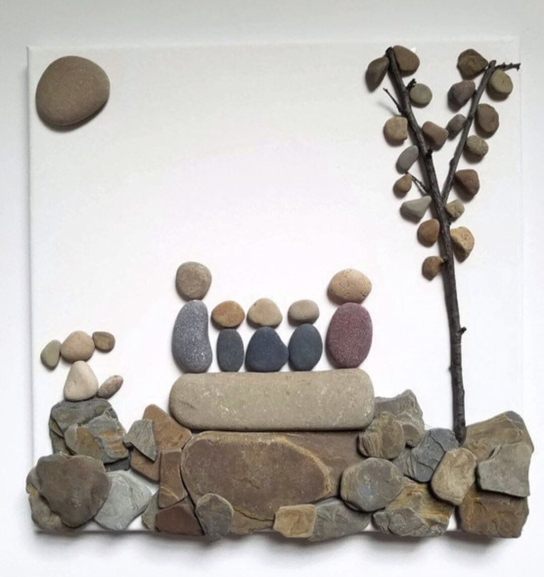 Custom Family Portrait Rock Art | Personalized Home Decor | Mother's Day | Family Portrait | Customized Gifts | Spring Decor | product 6