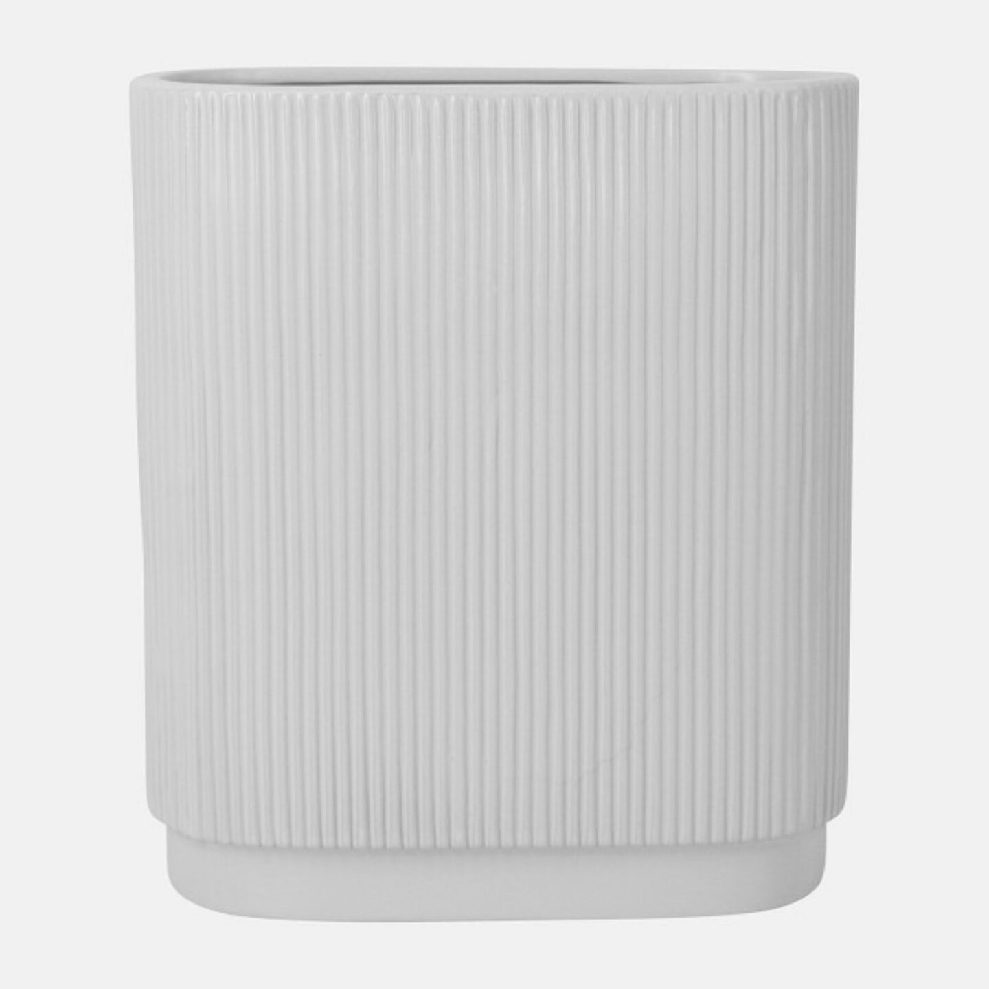 Kingston Living Ceramic Ridged Tabletop Vase - 12&#x22; - White