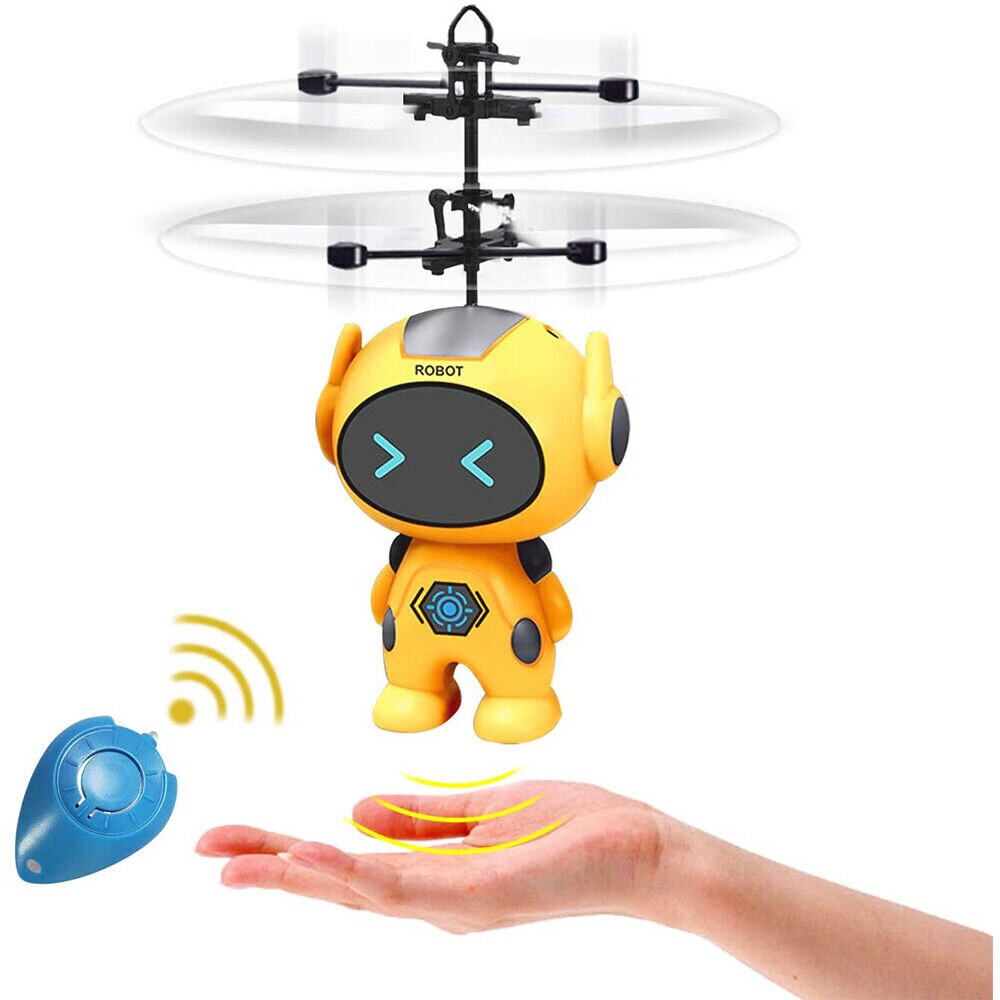 Kitcheniva 2 Pcs RC Robot Flying Toys Infrared Induction Helicopter for Kids
