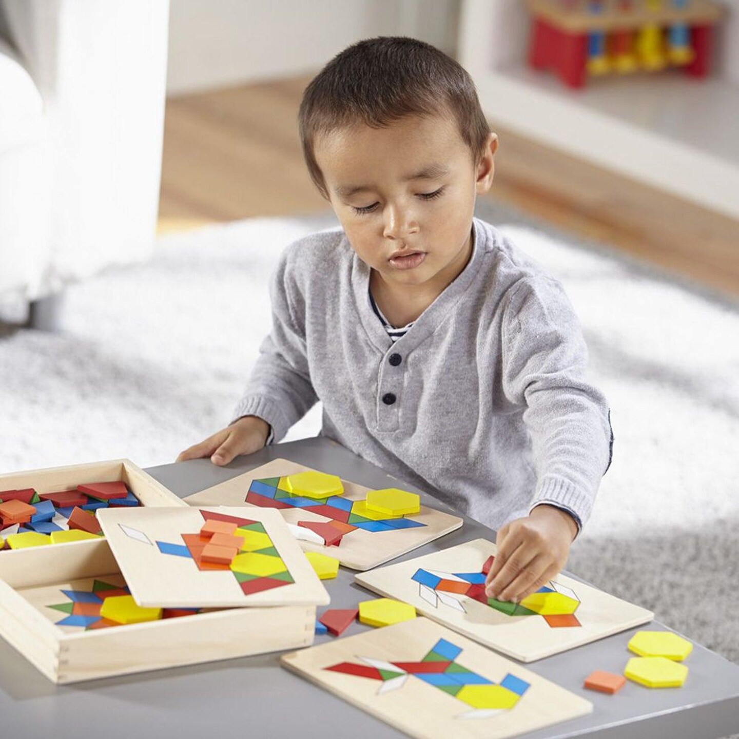 Wooden Pattern Blocks &#x26; Boards