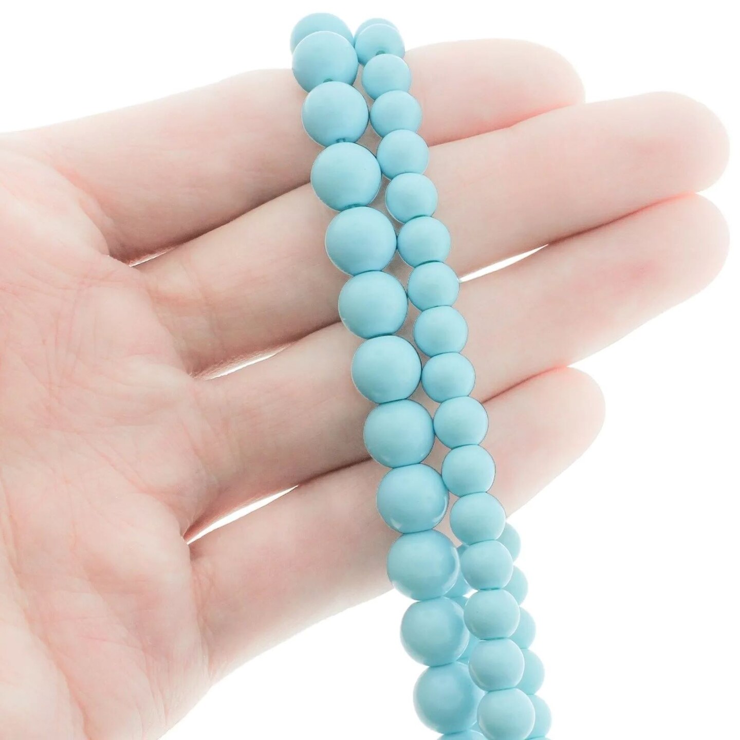 Kitcheniva Sky Blue Round Glass Beads