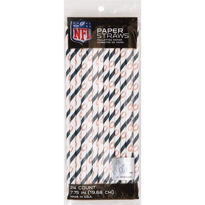Chicago Bears Paper Straws, 24 ct