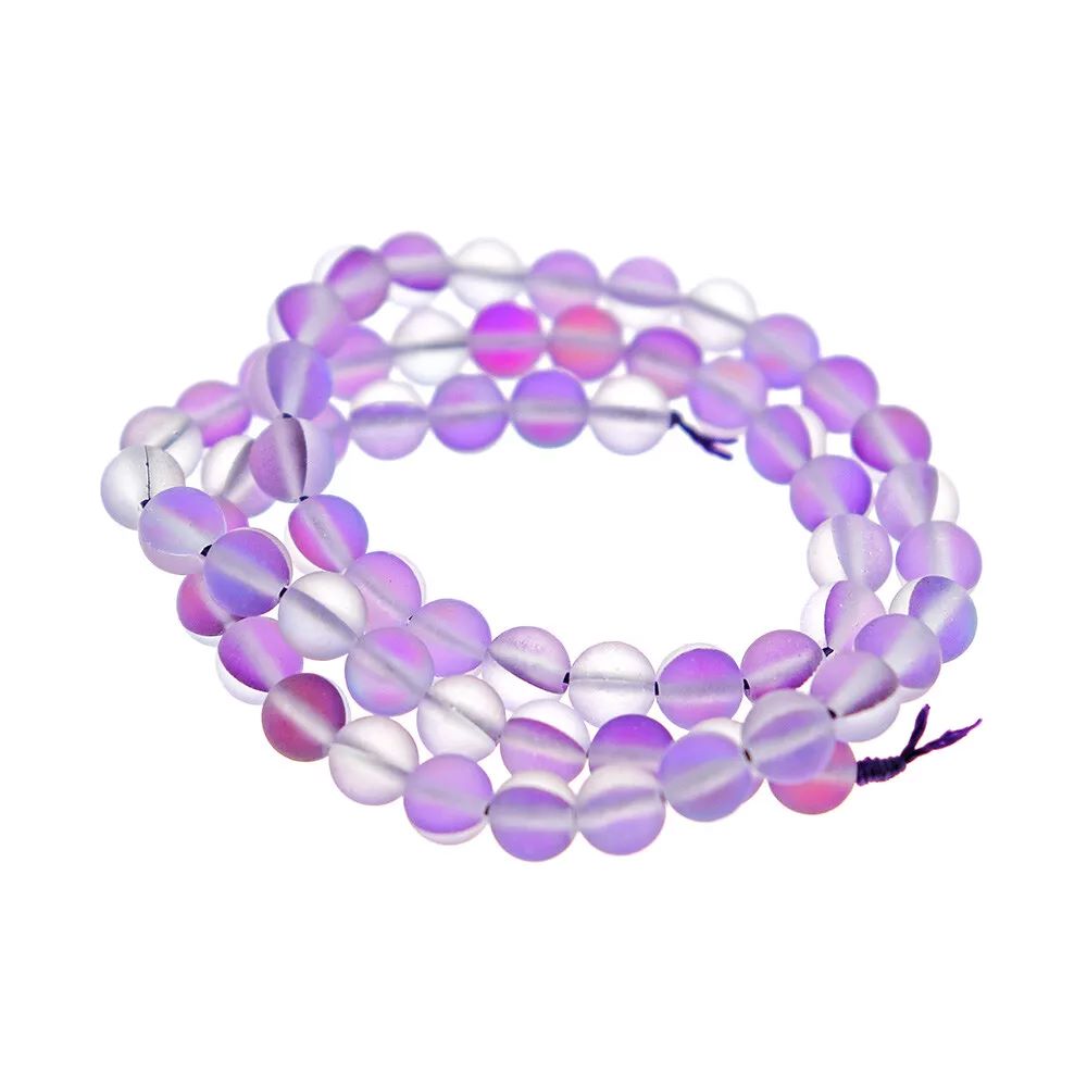 Kitcheniva Purple Imitation Moonstone Glass Beads