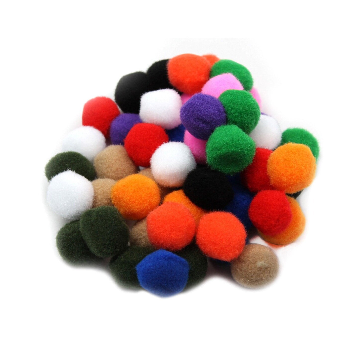 Pom-Poms 1&#x22;, Assorted Colors, 50 Per Pack, 12 Packs