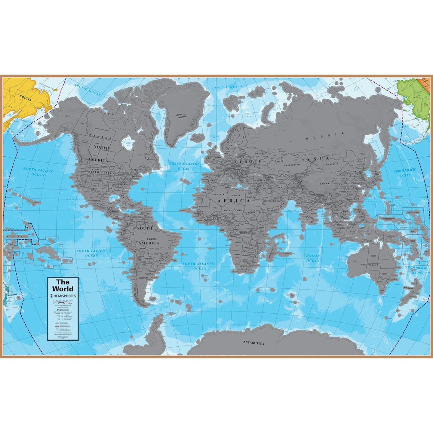 Scratch Off World 24&#x22; x 36&#x22; Laminated Wall Map