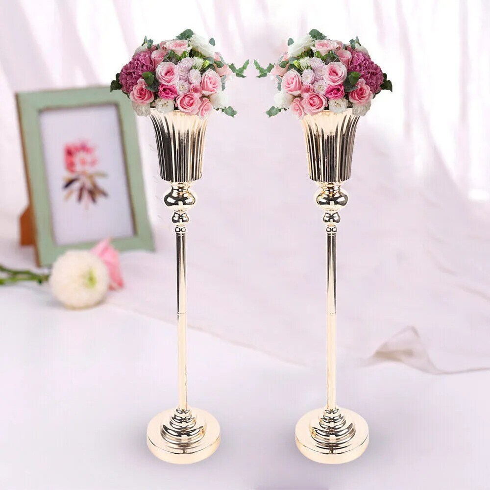 2-Pieces Metal Trumpet Vases for Wedding Centerpieces