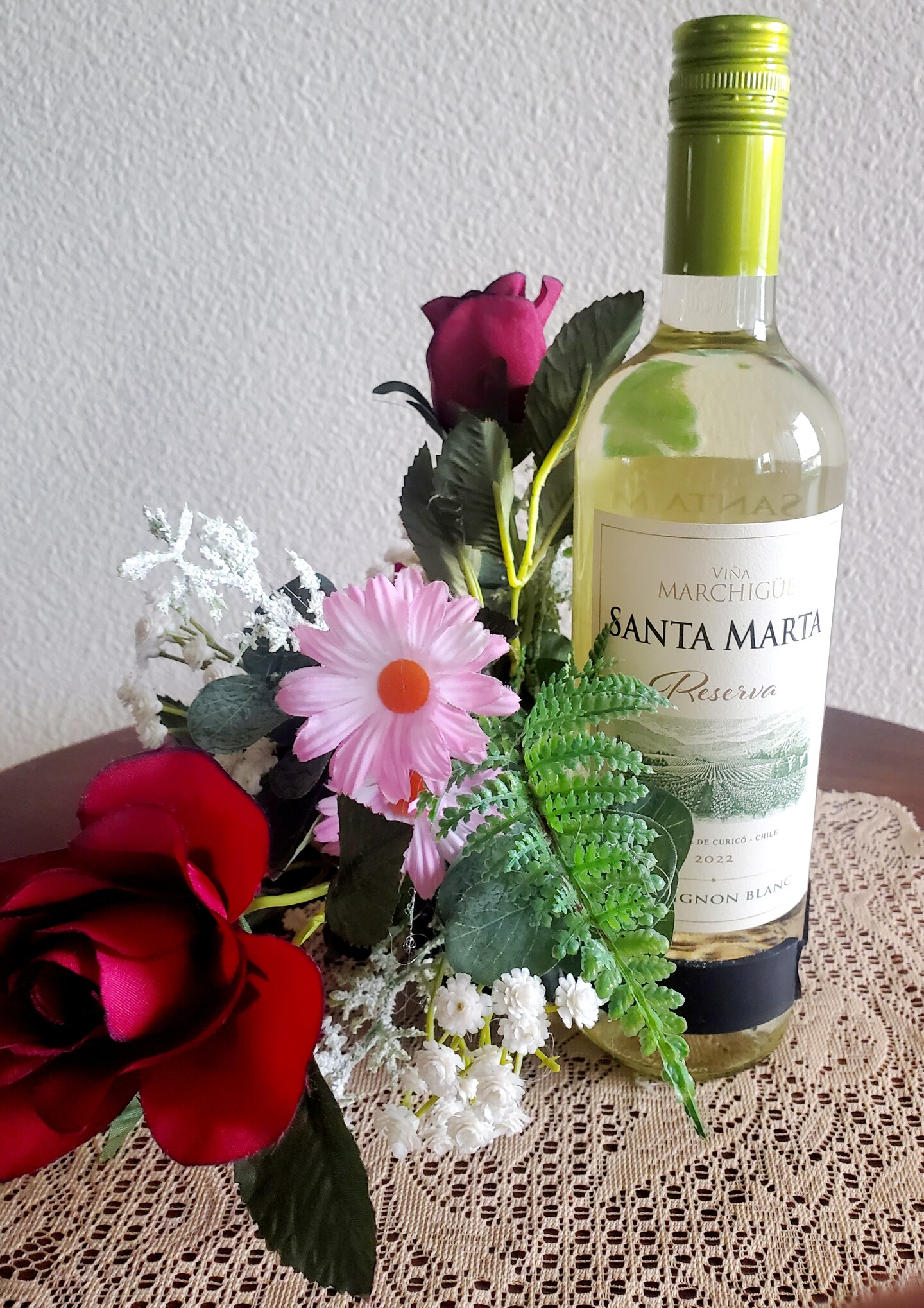 Wine Bottle Decor, Hostess Gift, outlet Candle Decoration, Wine Bottle Floral Bouquet, Mother's Day Arrangement, Wedding Centerpiece Ideas