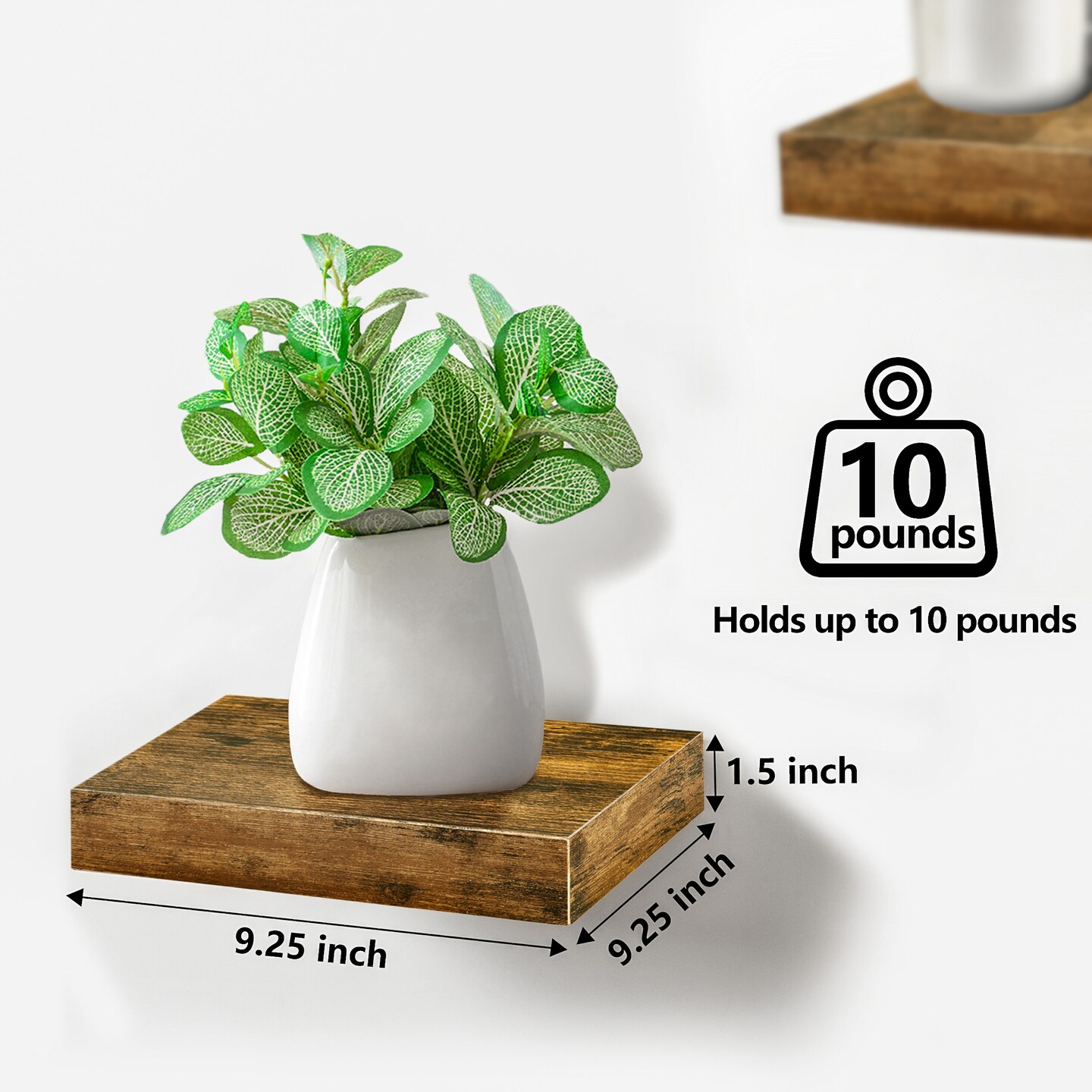 Sorbus 4 Pack 9&#x22; Floating Shelves, Wall Shelves for Bedroom, Kitchen, Living Room, Bathroom Shelves Over The Toilet