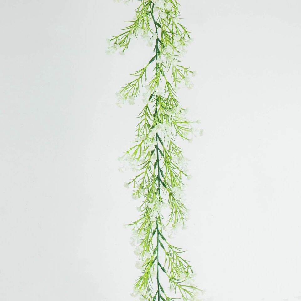 6 ft WHITE GREEN Silk Baby Breath Artificial Flower GARLAND