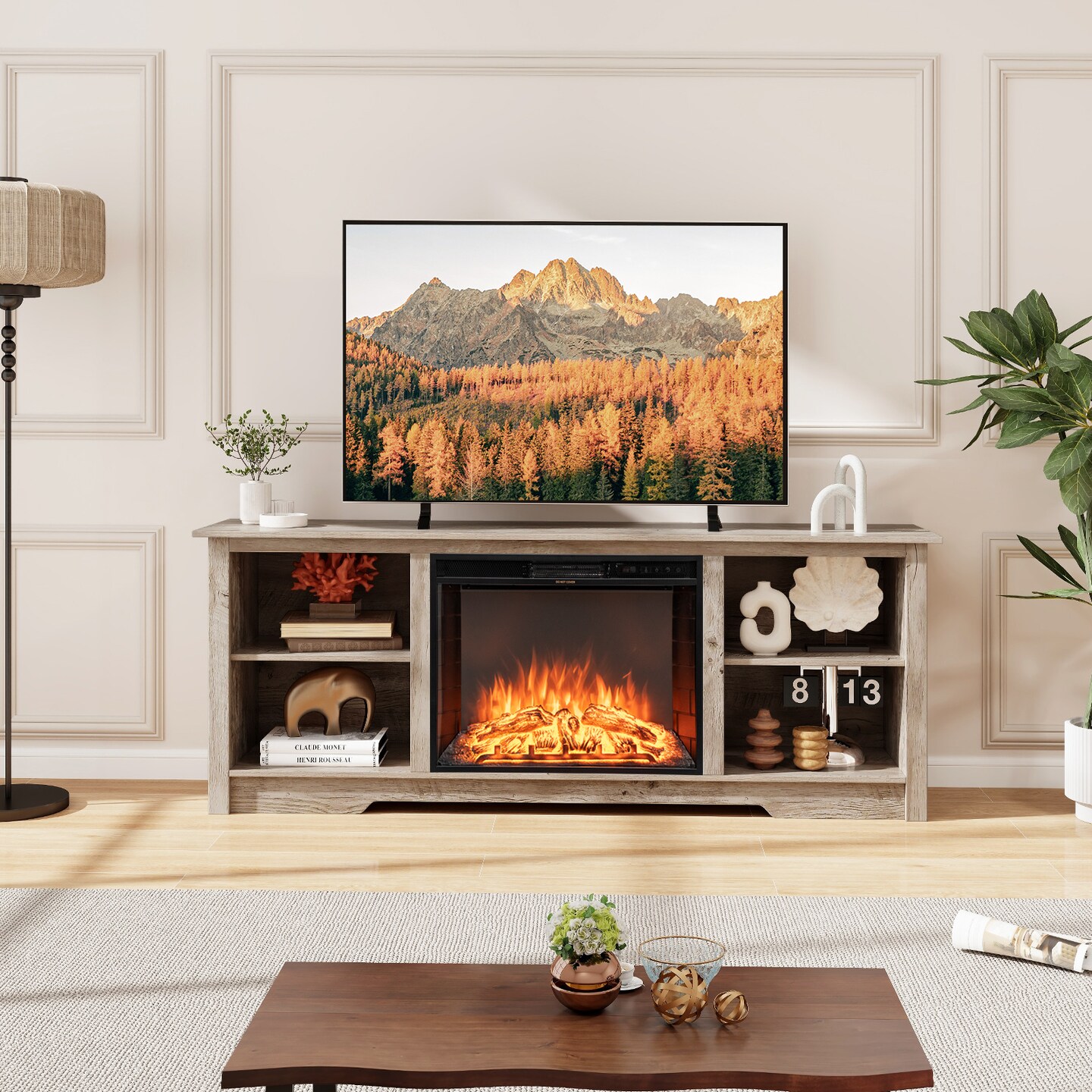 70-Inch TV Stand for up to 75&#x22; Flat Screen TVs with Adjustable Shelves - 70&#x22; x 16&#x22; x 26&#x22;(L x W x H)
