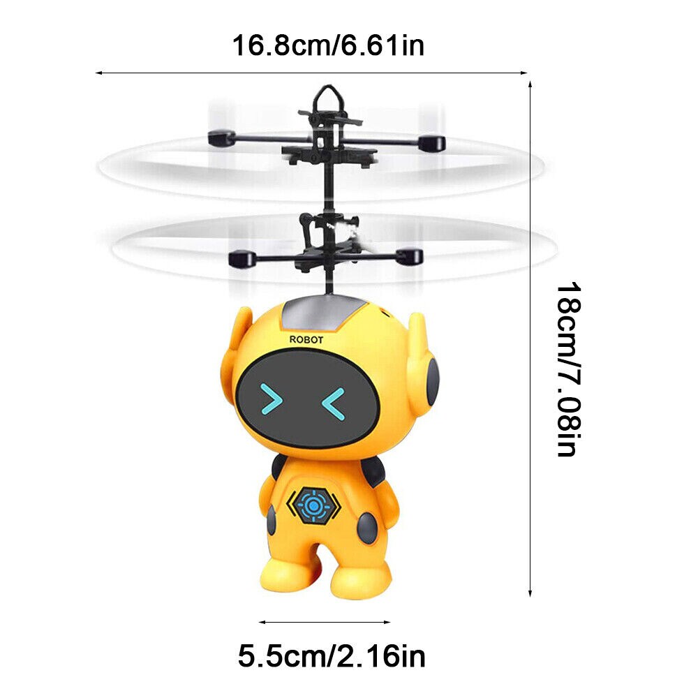 Kitcheniva 2 Pcs RC Robot Flying Toys Infrared Induction Helicopter for Kids