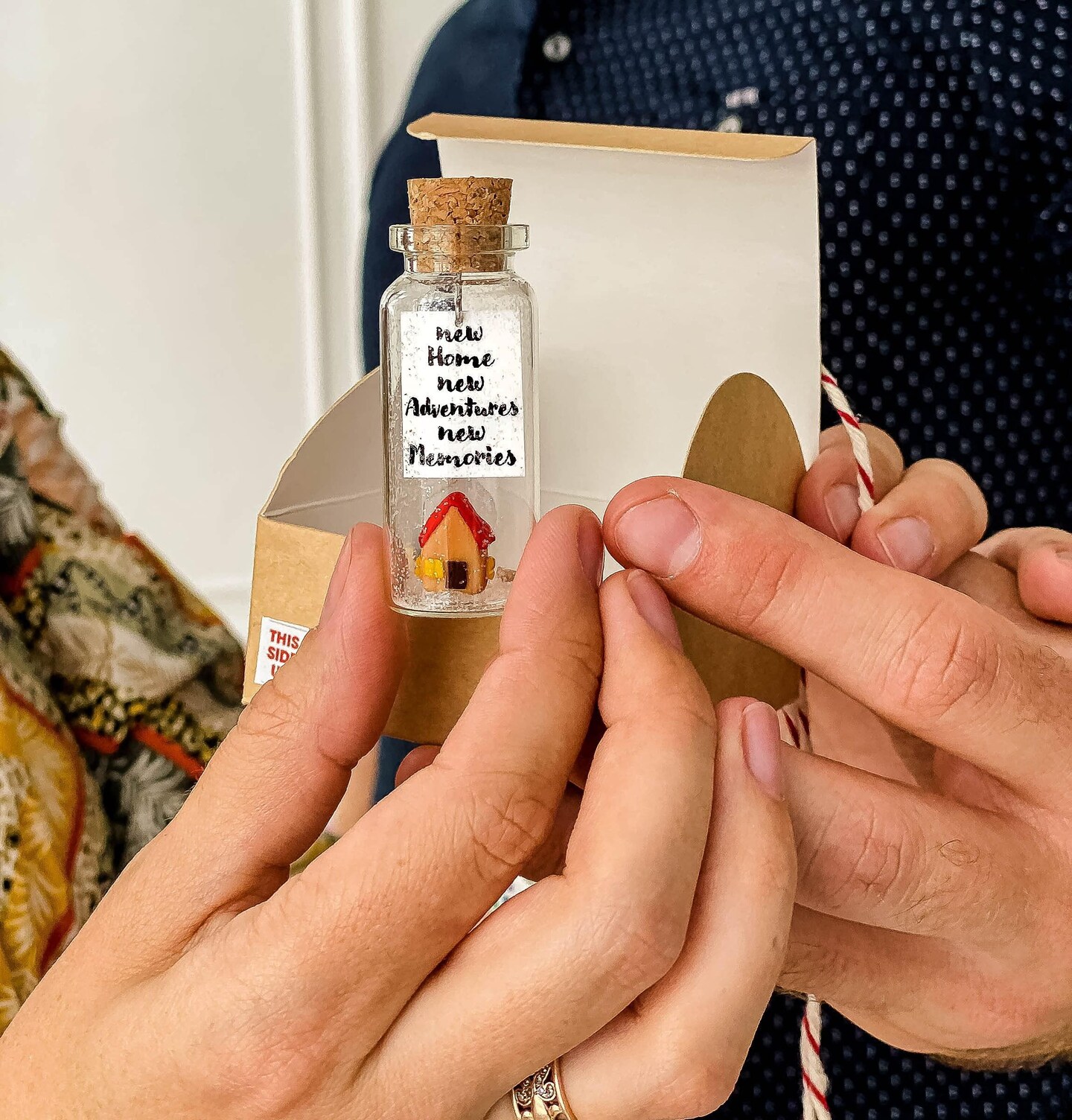 Tiny Magical Message in a Bottle Gift Idea   Classy Inspirational Gifts for Him and Her   Unique Presents for Women and Men (Colorful House   New Home New Adventures New Memories in Craft Gift Box)