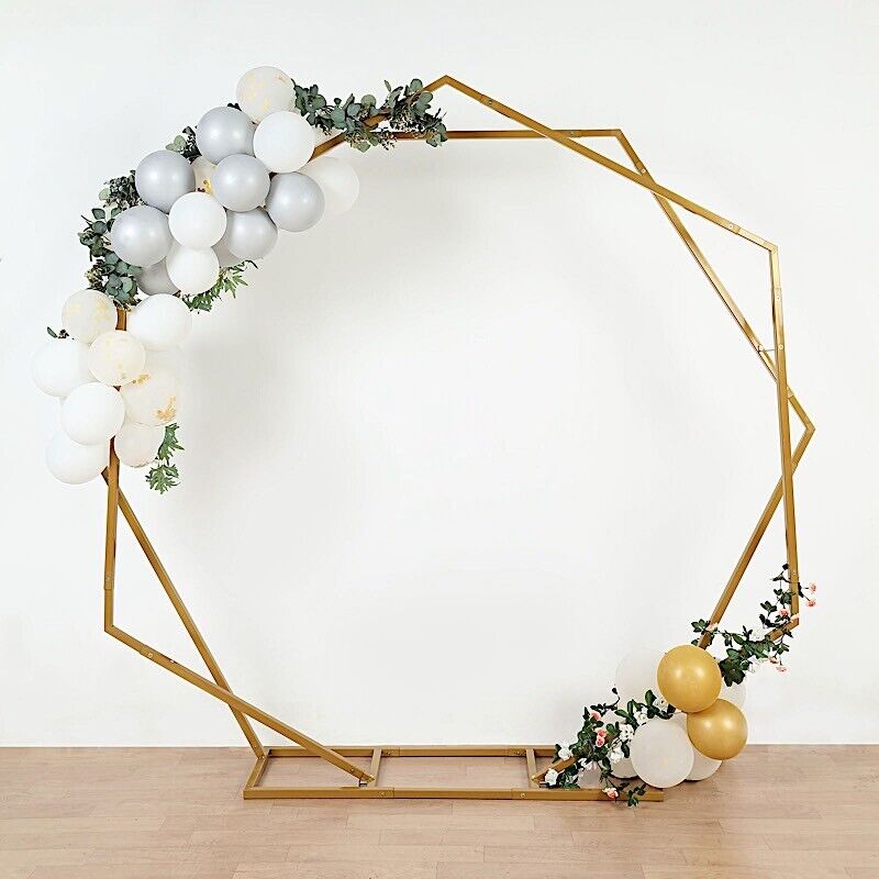 8 feet Gold Metal Dual Geometric Shape BACKDROP STAND