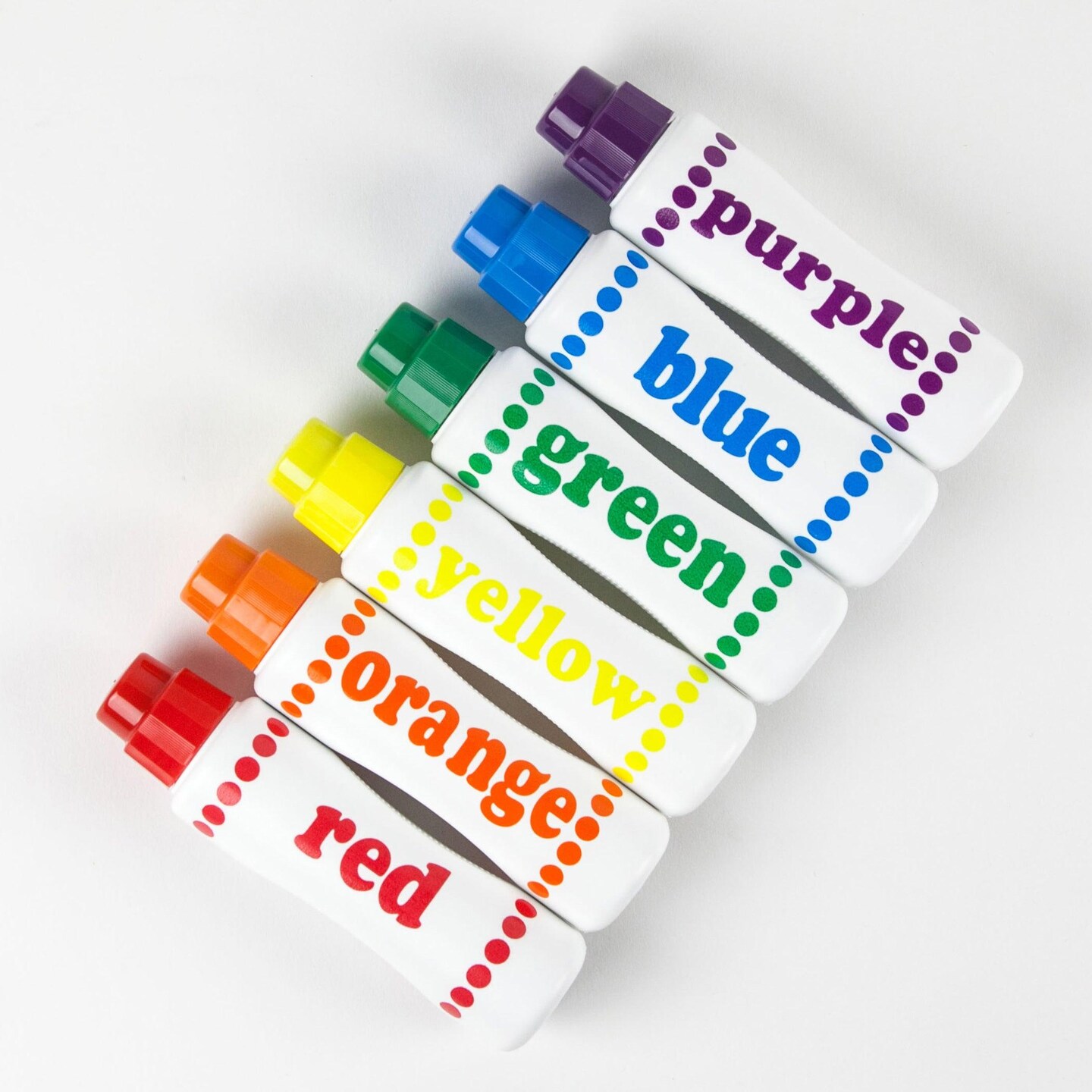 Washable Rainbow Dot Markers, 6 Colors Per Pack, 3 Packs