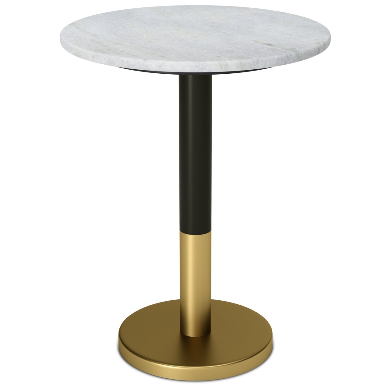 Evans Marble Side Table Round Metal Base Modern Living Room Nightstand 24 Inch