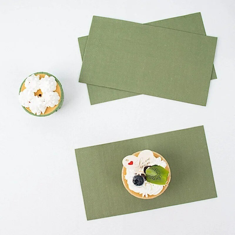 OLIVE GREEN 50 Soft 2 Ply Dinner Cocktail Paper NAPKINS