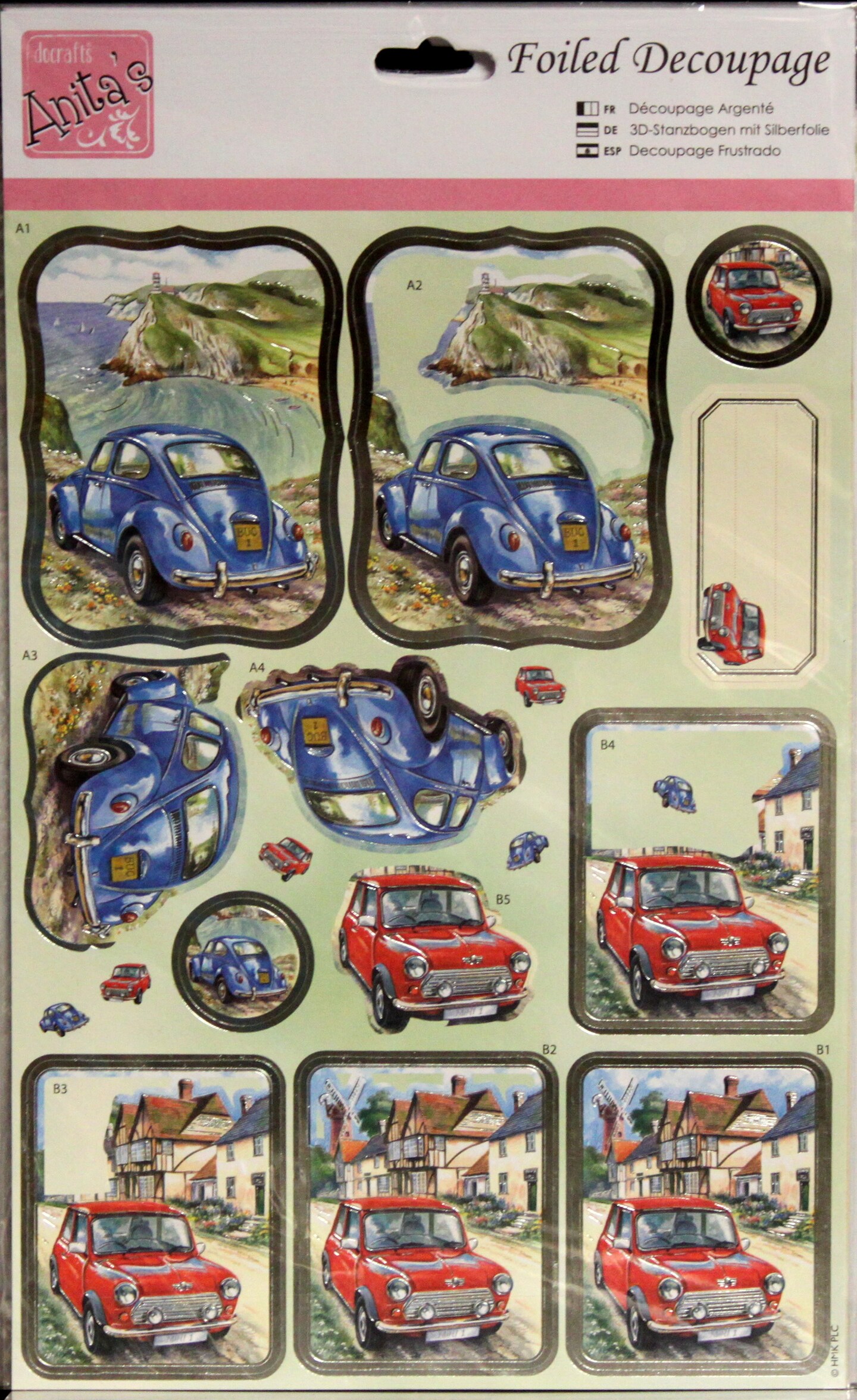 Anita&#x27;s Foiled Decoupage Die-cut Embellishments-Countryside Travels
