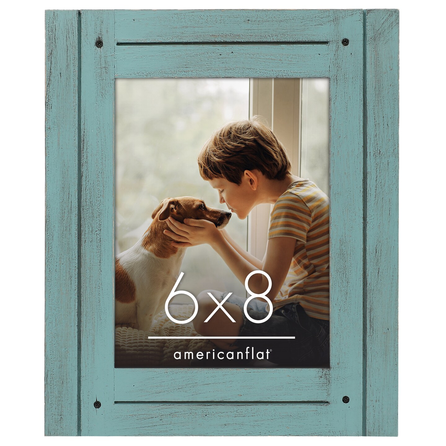 Americanflat Rustic Picture Frame - Modern Photo Frame for Unique Farmhouse Look - Polished Glass Cover - Hanging Hardware with Horizontal and Vertical Display - Includes Easel