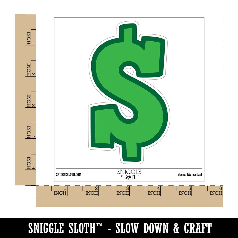 Dollar Sign Money Symbol Outline Waterproof Vinyl Phone Tablet Laptop Water Bottle Sticker Set - 5 Pack