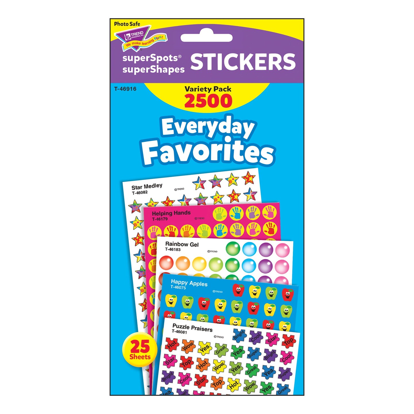 Everyday Favorites superSpots&#xAE;/superShapes Variety Pack, 2500 Per Pack, 3 Packs