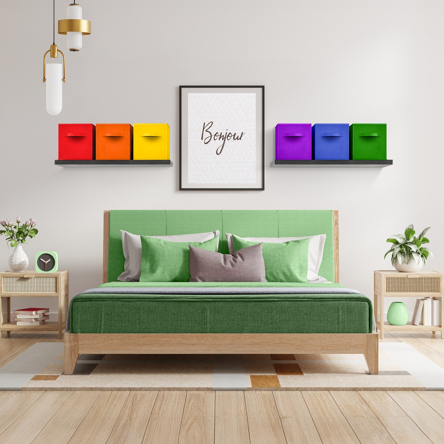 Sorbus 6 Pack 11 Inch Foldable Storage Cubes with Handles- for Organizing Home, Shelves, Nursery, Playroom, Closet and More