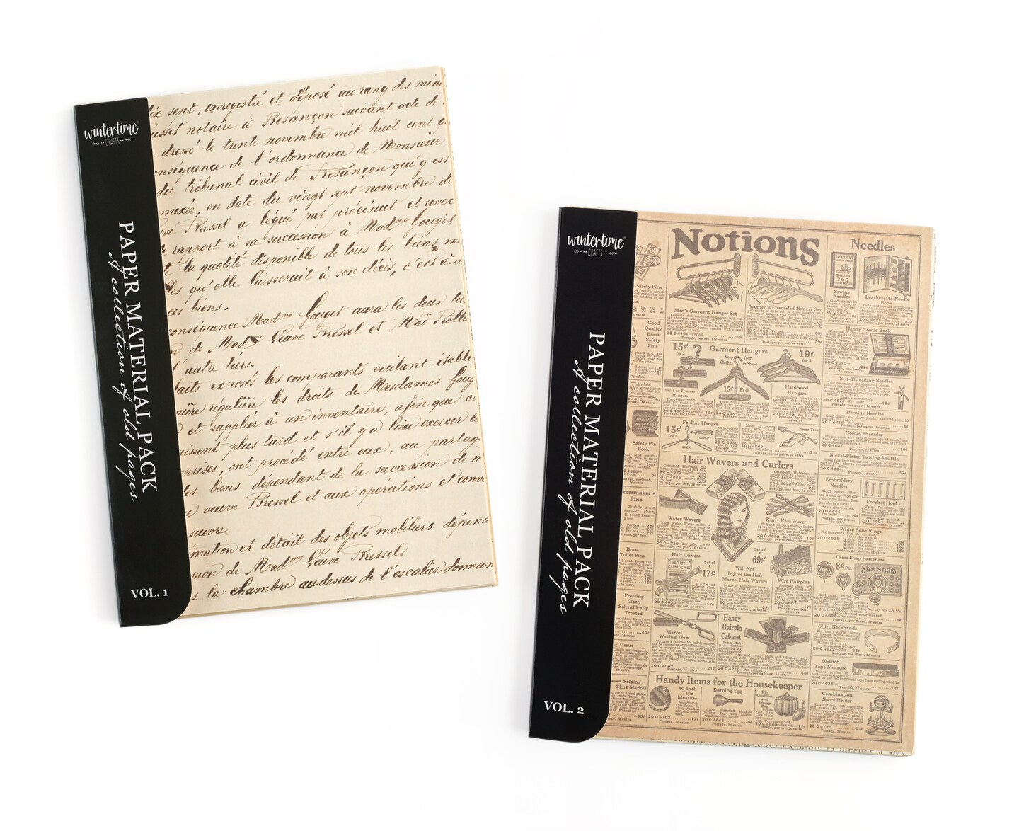 Paper Material Packs - 120 Pages of Vintage Style Reproduction Prints for Journaling