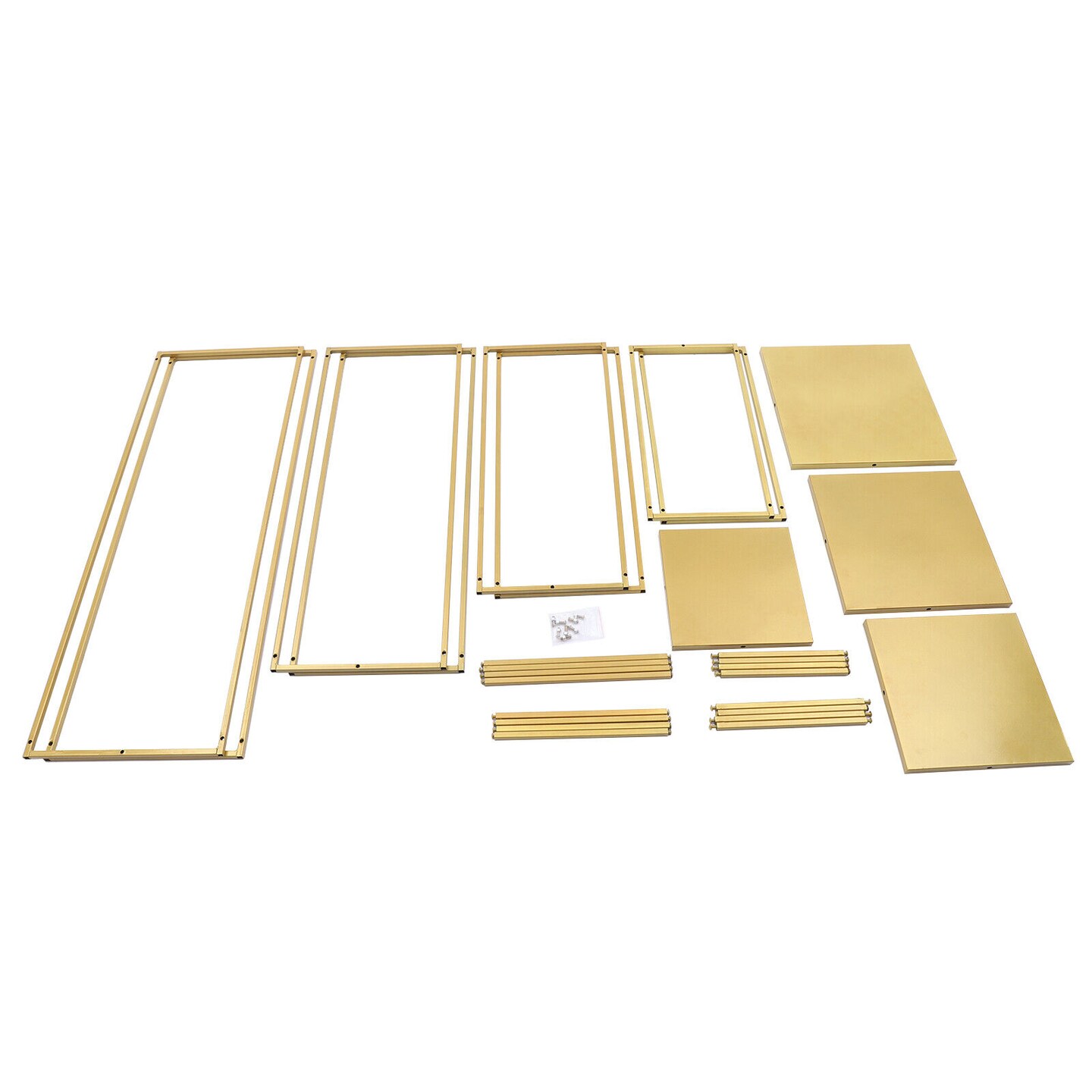 Kitcheniva 4Pcs Gold Column Cube Shape Metal Flower Stand