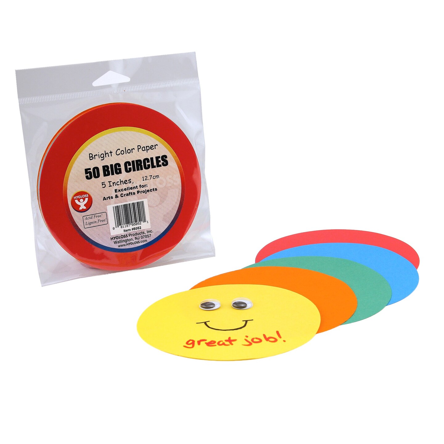 Paper Circles, 5&#x22;, 50 Per Pack, 6 Packs