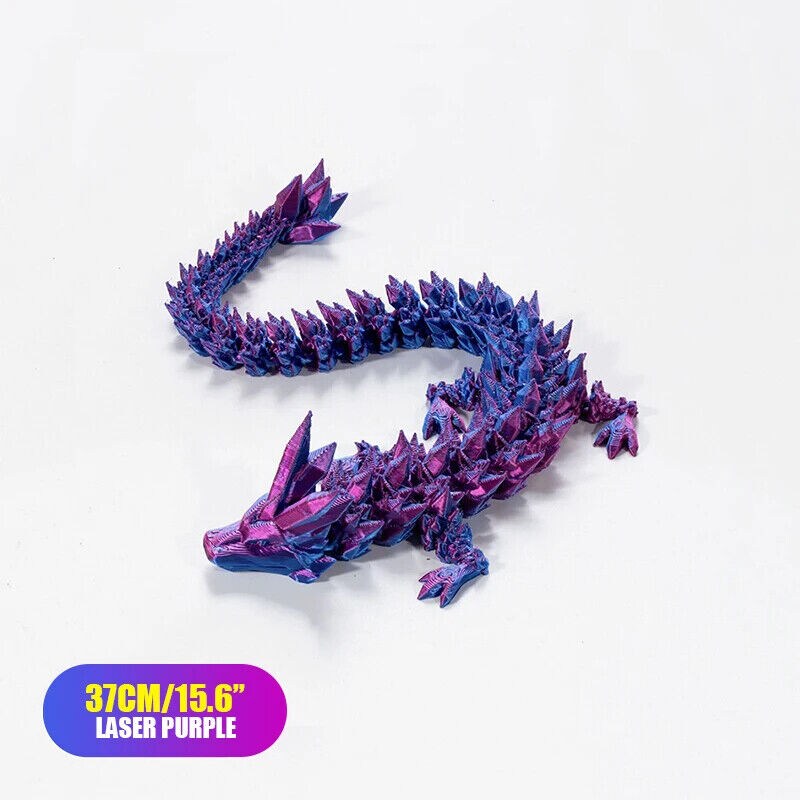 Kitcheniva 3D Printed Crystal Dragon Flexible Articulated Dragon Fidget Toys