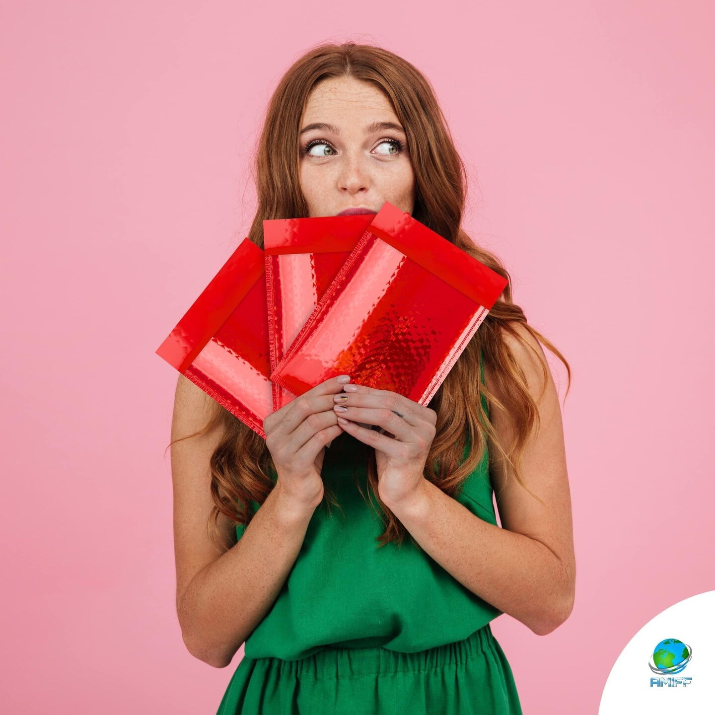 AMIFF Red Metallic Bubble Mailers 5 x 9 Pack of 25 Opaque Mail Bubble Envelopes with Sturdy Adhesive Line Reliable Padded Shipping Envelopes Waterproof Padded Envelopes Various Sizes