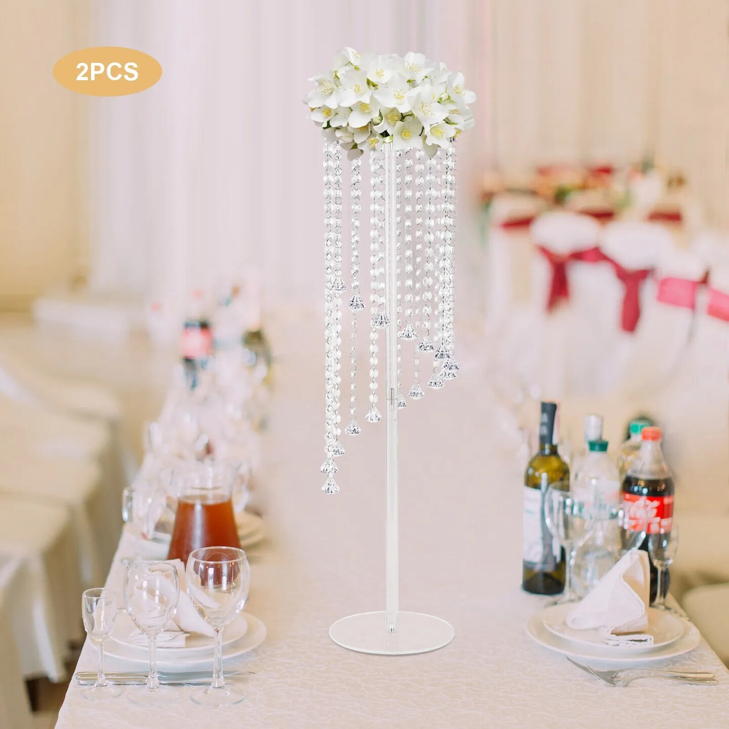 Acrylic Column Flower Stand Set for Wedding Decor