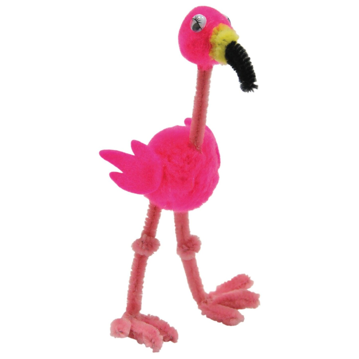 Pom Pon Animal Kit, Flamingos, 2&#x22; x 2.75&#x22; x 5.25&#x22;, 4 Flamingos Per Kit, 6 Kits