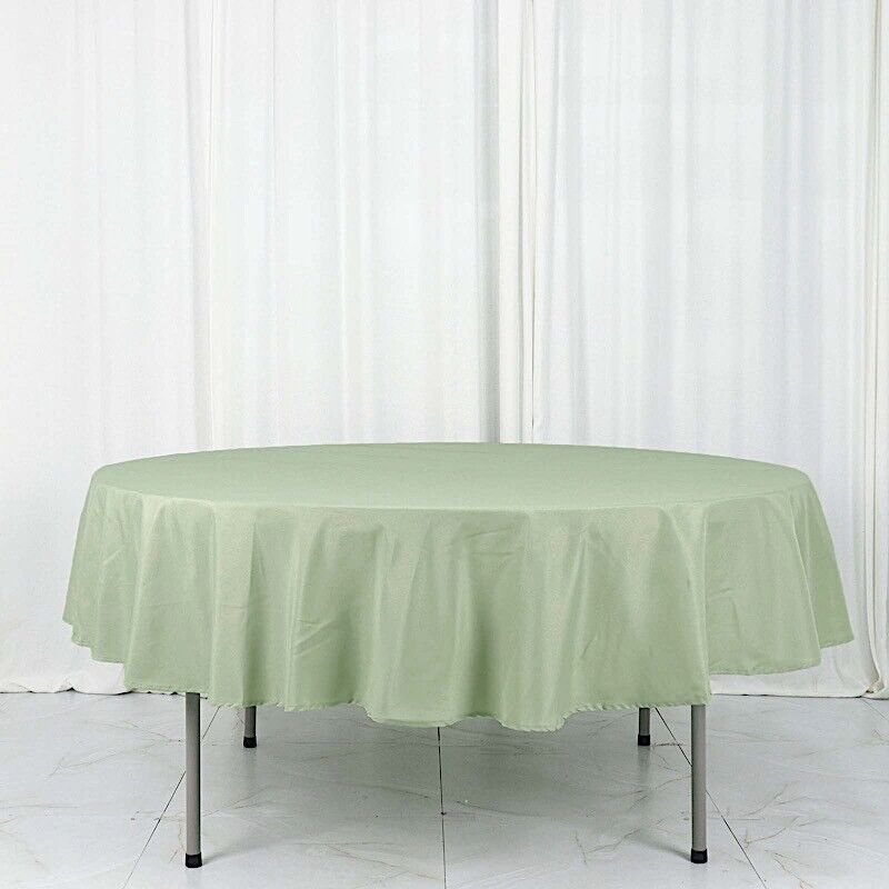 Sage Green 90&#x22; ROUND POLYESTER TABLECLOTH