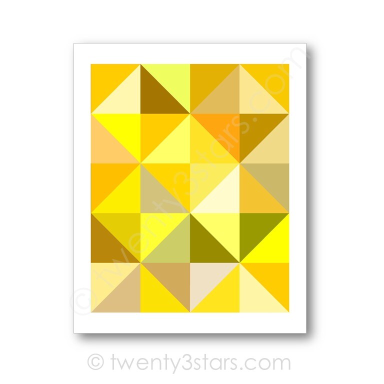 Grey Triangles Geometric Modern Color Art, You Choose the Colors product 7