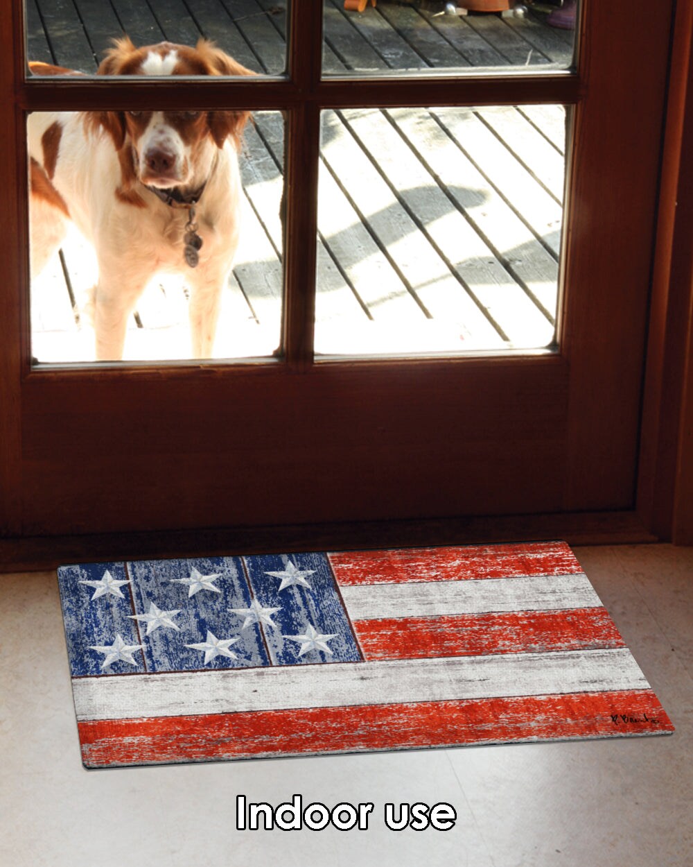 Rustic Patriotic Door Mat (18 x 30&#x22;)