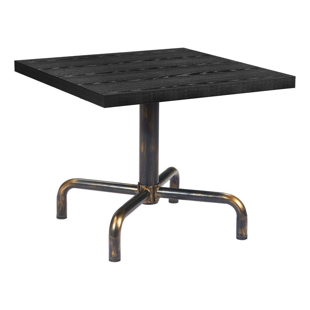 Neum Bistro Table Black Steel Frame Laminate Top Modern Industrial Design