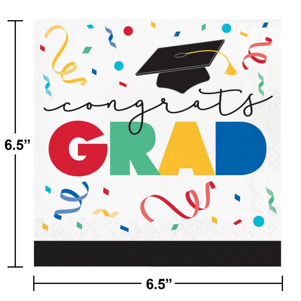 Grad Cap Toss 2 Ply Luncheon Napkin (16/Pkg)