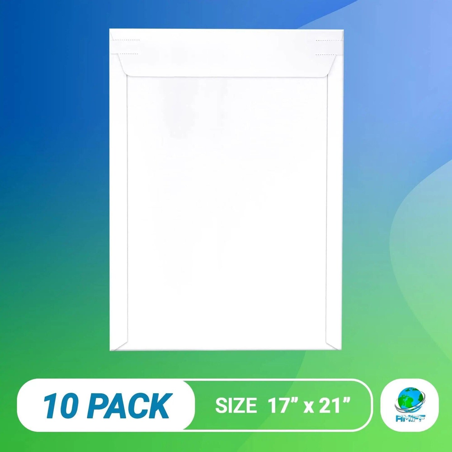 Rigid Mailers 17 x 21 Paperboard Photo Stay Flat Mailers 17 x 21 Pack of 10 White Document Chipboard Envelopes No Bend Self Sealing for Mailing Shipping Packaging Packing