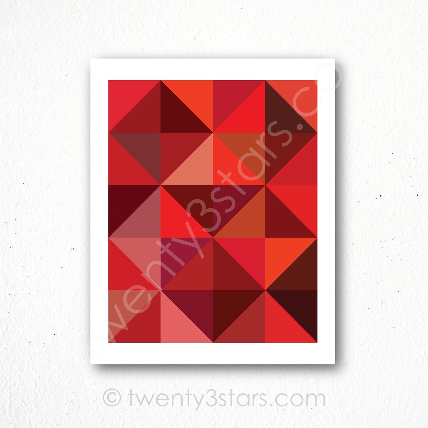 Grey Triangles Geometric Modern Color Art, You Choose the Colors - image13