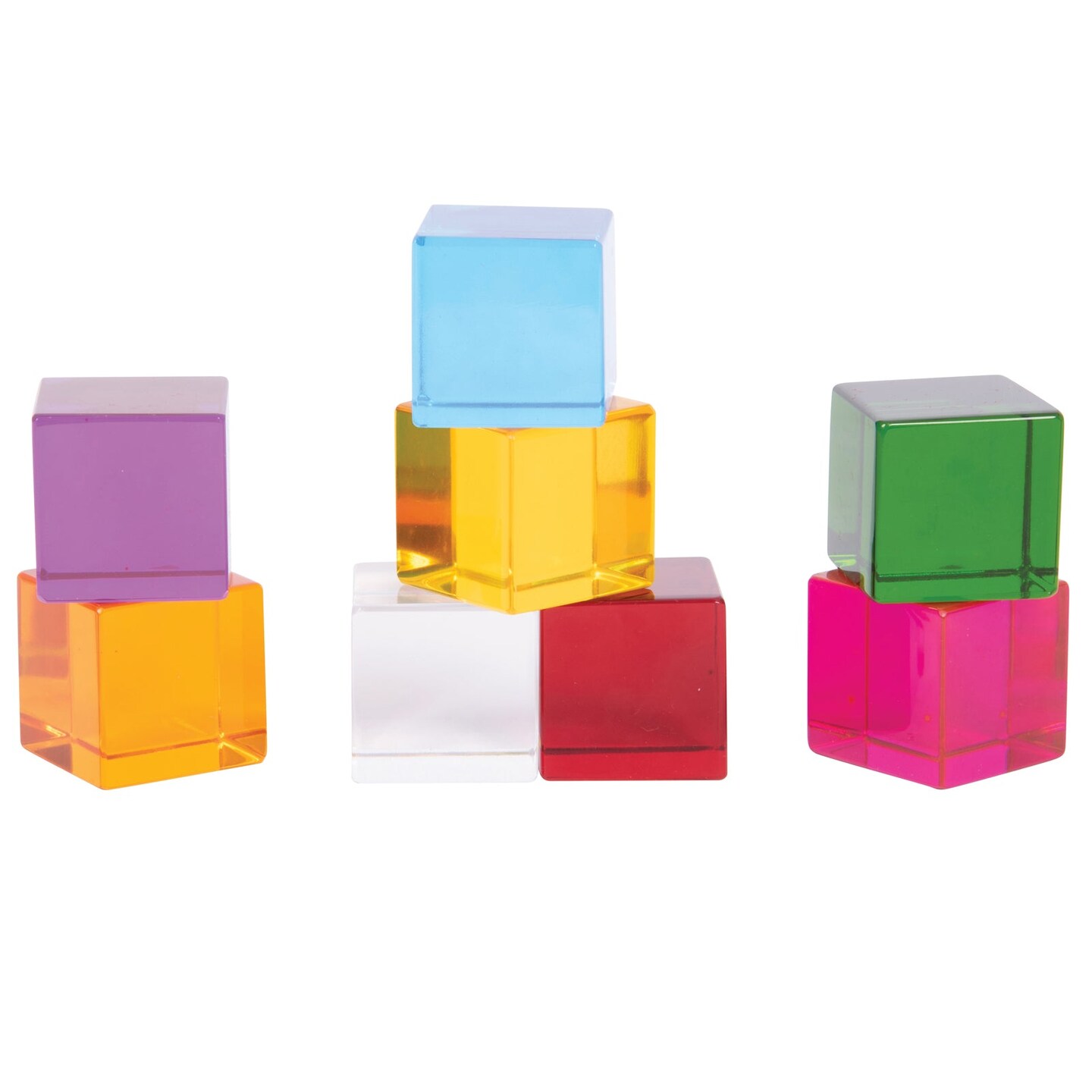 Perception Cubes - Set of 8 - Assorted Colors - Transparent Manipulatives
