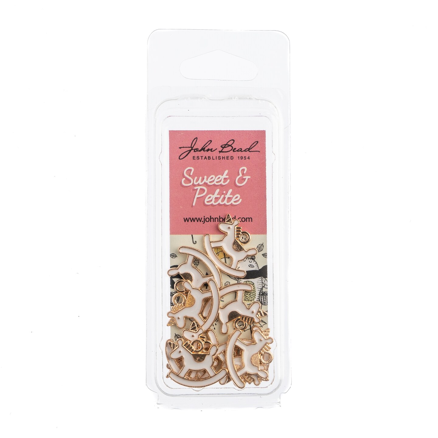 John Bead Sweet &#x26; Petite Rocking Horse Charms, 10pcs