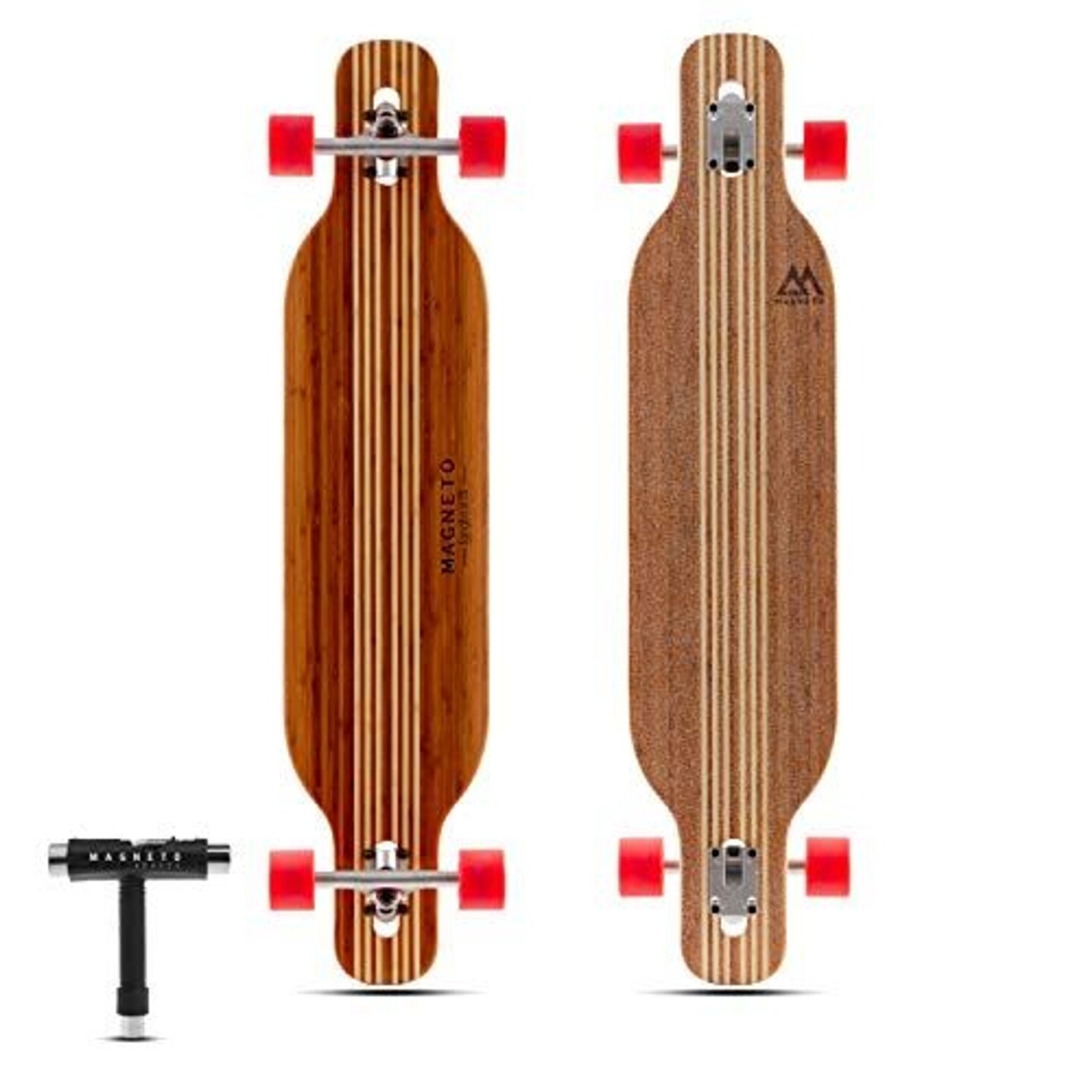 Hana Longboard Collection | 42&#x22; x 9.5&#x22; | Longboard Skateboards | Bamboo with Hard Maple Core | Cruising, Carving, Dancing | Free Skate Tool | Twin