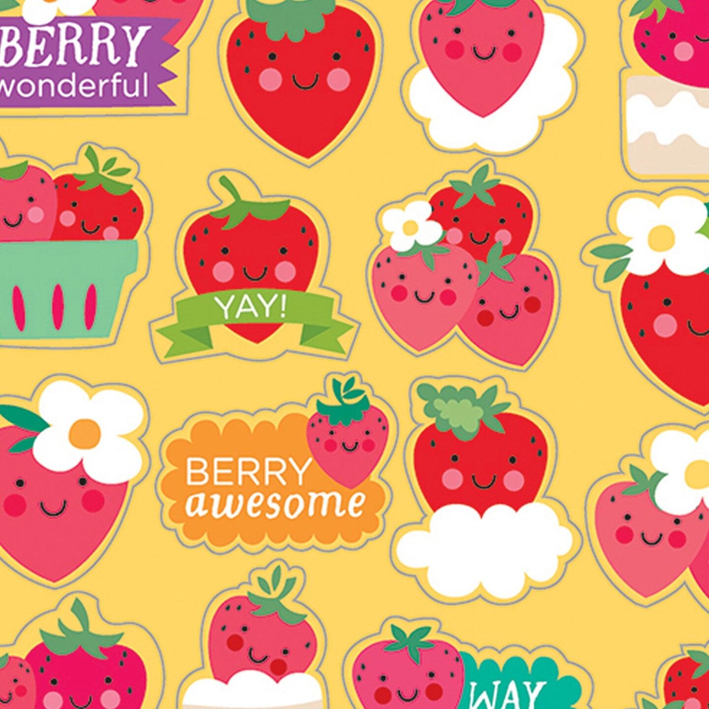 Strawberry Scented Stickers, 80 Per Pack, 6 Packs