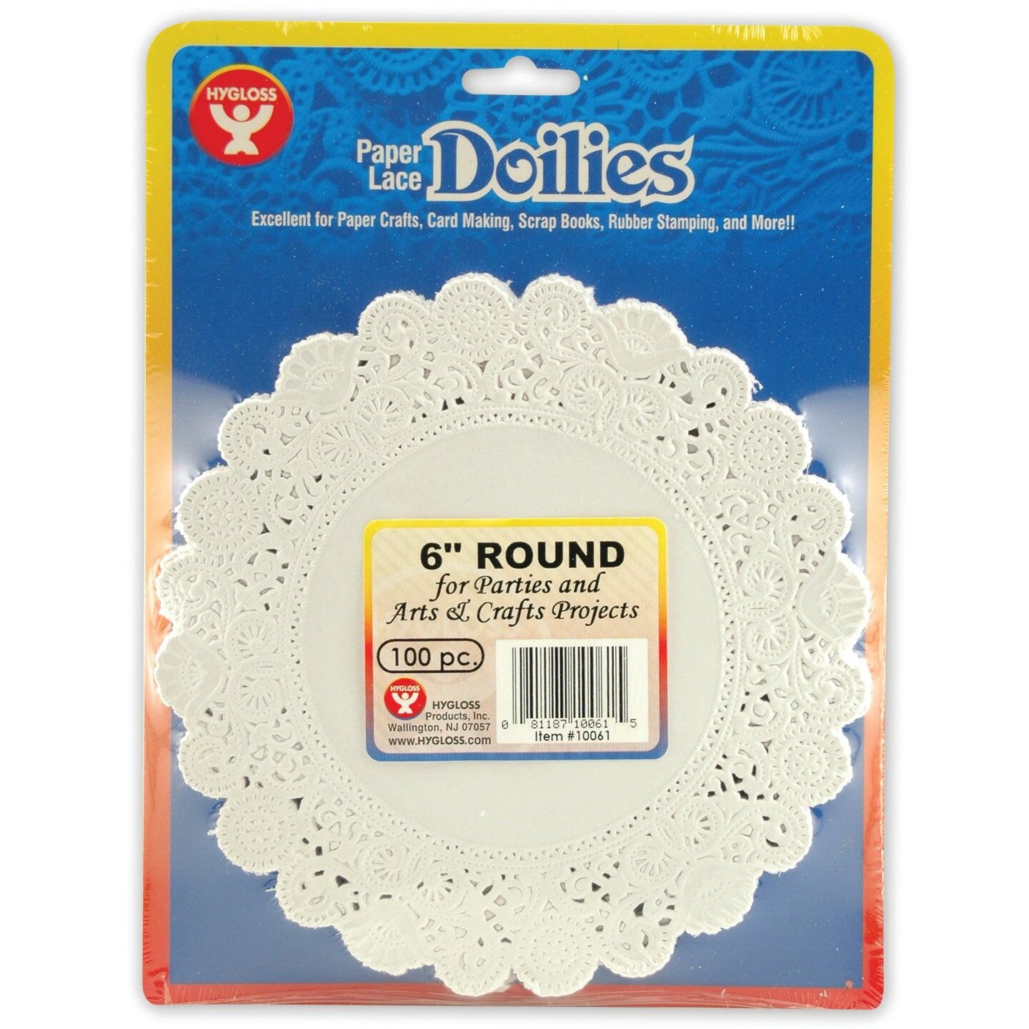Round Paper Lace Doilies, White, 6&#x22;, 100 Per Pack, 3 Packs