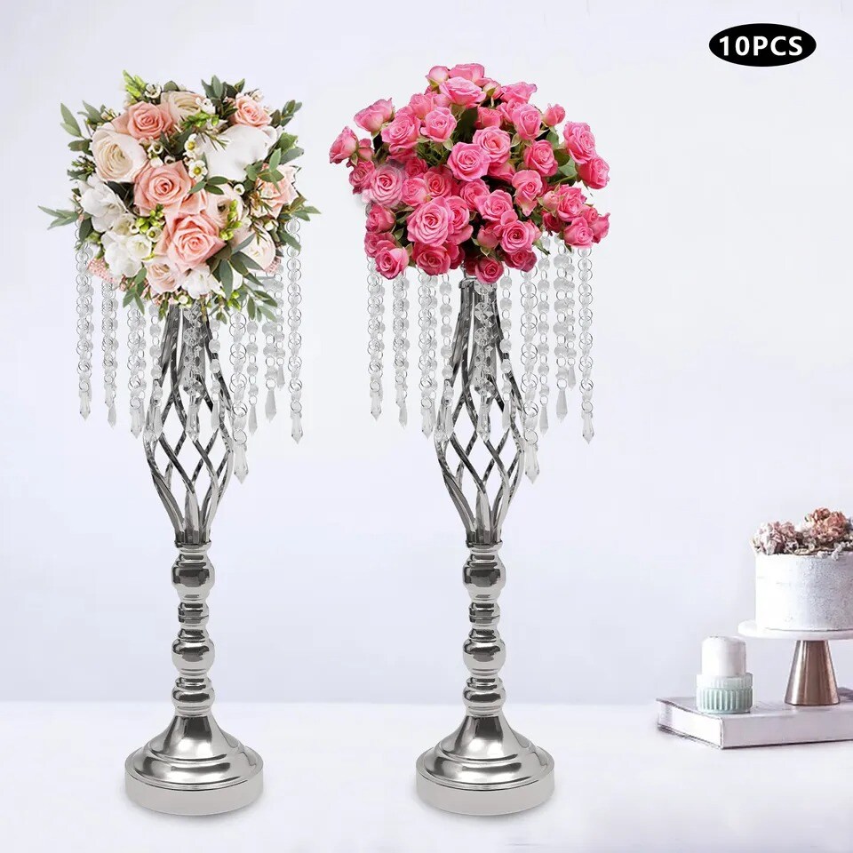 10-Pieces 21.7&#x22; Crystal Wedding Centerpiece Flower Stand