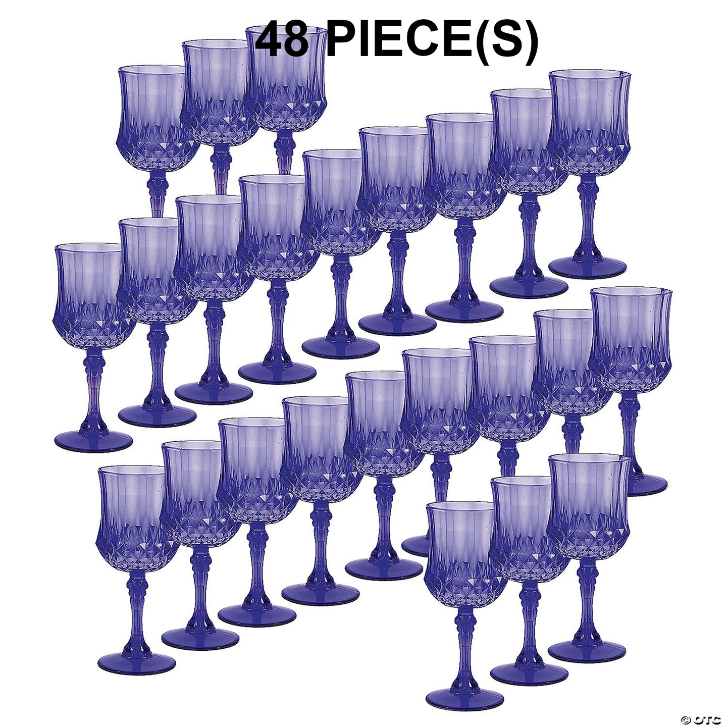 Bulk 48 Pc. Gold Patterned Disposable Plastic Wine Glasses